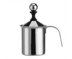 Milchaufschäumer, 400ML / 800ML Edelstahl Hand Manuelle Milchaufschäumer Doppel-Mesh-Schaum-Mixer für Kaffee, Latte, heiße Schokolade Kaffee Cappuccino Foamer Creamer(400ml)
