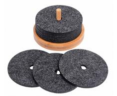 8 Glasuntersetzer mit Halter dunkelgrau