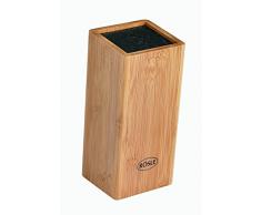 RÖSLE CUISINE Bambus Messerblock bestückt, 7-tlg., Klingen-Spezialstahl, mit Universalmesser, Gemüsemesser, Fleischmesser, Kochmesser, Brotmesser, Küchenschere