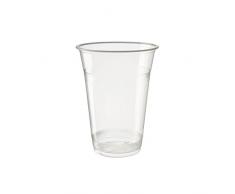 BIOZOYG Bio Plastikbecher I PLA Becher Einwegbecher Trinkbecher Kunststoffbecher Partybecher Bierbecher Camping Becher I biologisch abbaubare Becher transparent 50 Stück 400 ml 16 oz