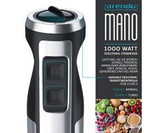 Arendo - Stabmixer 1000 Watt Edelstahl - vierflügeliges Messer - Pürierstab - stufenlose Geschwindigkeitsregelung - Turbotaste - abnehmbarer Mixfuß - GS-zertifiziert