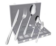 GRÄWE Besteckkoffer für 12 Personen aus Edelstahl, Besteckset 60-teilig, rostfrei, handpoliert, spülmaschinengeeignet - Serie Stralsund