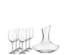 Leonardo Dekanter und Rotweingläser Daily, Dekantierer und Weingläser im modernen Design, Karaffe und Gläser im Set, 7-teilig, 032822