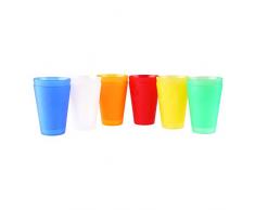 S&S-Shop 30 Plastik Trinkbecher 0,4 l - Mix-Pack Mehrwegtrinkbecher/Partybecher/Becher