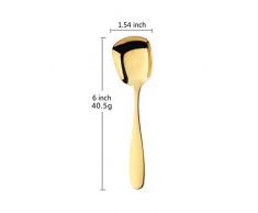 Do Buy® Bunte Servier Löffel Klein Esslöffel 18/10 Edelstahl Rostfrei Kinder Suppenlöffel Länge 15,2 cm Breite 3,9cm Menülöffel Tafellöffel Dessert Spoons 8 stücke Kreatives Besteck Flache Löffel set
