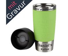 Emsa Isolierbecher Kaffeebecher 360 ml Limette + Lasergravur