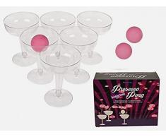 CBK-MS. Trinkspiel Prosecco Pong 12 Sektschalen + 3 Bälle Alternative zu Bier-Pong Mädels Party Trinkspiel Partyspiel JGA Sektparty