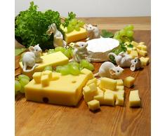 Gartenzaubereien Dekoration für Käseplatte 6 weiße Mäuse