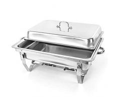 Speisenwärmer Edelstahl, 9L Chafing Dish Warmhaltebehälter Speisewärmer Wärmebehälter Hotel Buffet Wärmer mit Klapprahmen