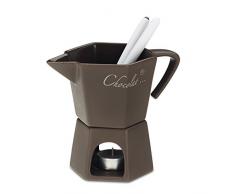 Kela 16655 Schokoladenfondue-Set, 4tlg., Keramik, 2 Personen, 350 ml, Paola, Braun