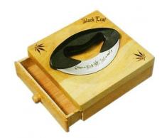 Black Leaf Wiegemesser Set Kräuter Einhand Messer mit Holzbrett und Schubfach