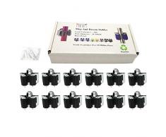 3-H Gerätehalter aus stabilem Federstahl - Besenhalter Wandhalter zur Aufbewahrung der Gartengeräte - Haushaltsgeräte - besenhalterung Wand (Inkl. Schrauben und Dübel) (12, Black)