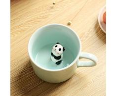 Kaffee-Milch-Tee-Keramik-Becher - 3D Tier-Morgen-Schale beste Geschenk Für Morgengetränk und Hochzeiten, Geburtstage, Vatertag BigNoseDeer (Panda)