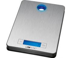 Clatronic Küchenwaage KW 3412, Wiegefläche aus Edelstahl, LCD-Display, bis 5kg in 1g-Schritten (g, kg, lb, oz), Tara-Funktion