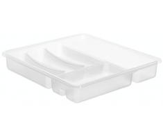 Rotho Basic Besteckkasten mit 6 Fächern, Kunststoff (BPA-frei), Transparent, (39 x 32 x 6 cm)