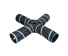 Promise2134 Katzenring-Papier, Vier-Wege-Tunnel, Zhiyi, Katzen-Spielzeug, Bohren Eimer, faltbar, Katzenkanal Sound Paper Ristling