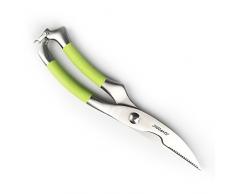 Geflügelschere Multi Zweck Edelstahl Küchenscheren, Schwerlast Geflügel Schere mit feinsten scharfen Klinge und Sicherheits-Clip, Hand Huhn Knochen Schere für Geflügel, Fisch, Meeresfrüchte,