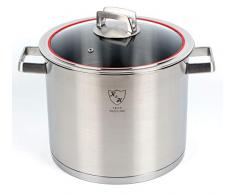 K&H® Unique Suppentopf mit Glasdeckel, Induktionsgeeignet, Edelstahl rostfrei 18/10 poliert, 10Liter (1-teilig 202)