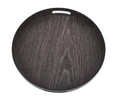 Tablett rund Holzfunier Design Kunststoff 4x33x33cm natur (Wenge)