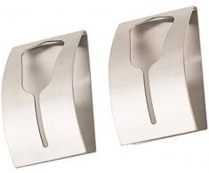 Carlo Milano Handtuchhalter Klemmen: 2er-Set Handtuchhalter aus rostfreiem Edelstahl, selbstklebend (Geschirrtuchhalter)