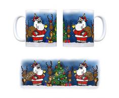 Honeycorns Kaffeebecher mit Einhorn Weihnachten Motiv - eine coole Tasse von trendaffe - passende weitere Begriffe dazu: Weihnachten Weihnachtsmann Weihnachtsbaum Rentier Nikolaus Wichteln Weihnachtsgeschenk Einhorngeschenk lustig