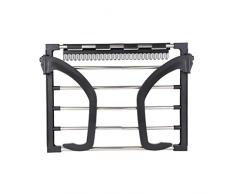 VOSAREA Balkon Heizkörper-Wäschetrockner Edelstahl Hängetrockner Balkontrockner Wandtrockner Heizkörpertrockner Wandwäschetrockner Wäschehalter Wand-Wäscheständer zum Hängen (Schwarz)