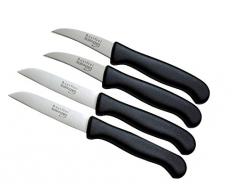 Solingen Schwertkrone 4er-Set Gemüsemesser, Allzweckmesser, spülmaschinengeeignet, gerade und gebogen, rostfrei, Qualität Made in Germany