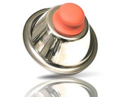 Kerafactum Burgerglocke Burger Glocke orange Cloche Abdeckhaube zum Grillen und Schmelzen von Cheeseburger Burgerhaube Haube für Hamburger Steaks bringt Käse zum Schmelzen Edelstahl Plancha Zubehör