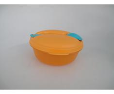 TUPPERWARE Snack&Go To Go A198 Soup&Go + Löffel Snack Obst 600ml orange türkis 11296