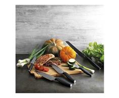 KUHN RIKON 26589 COLORI Titanium Rüstmesser Gemüsemesser gezackt Küchenmesser, Kunststoff, Graphit