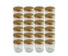 28er Set leere Rundgläser Mini Gläser 53 ml Deckelfarbe Gold To 43 Sturzgläser Honig Marmeladengläser Einweckgläser Honig, Gläser, Einmachgläser, Portionsgläser, Probiergläser, Imker