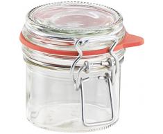 Leifheit Drahtbügelglas, 135 ml, spülmaschinenfestes Einmachglas, Vorratsglas zum Einlegen, Einmachen und Einkochen, dekoratives Einmachglas mit Deckel