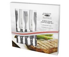 Stellar Steakbesteck 4 Steakmessern und 4 Gabeln, Edelstahl, schwarz/Silber, 26.2 x 26.3 x 3 cm