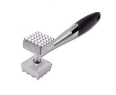 uharbour Praktische Fleischklopfer Hammer für Steak, Huhn, Fisch, Schwein, Good Grips, Double Side, schwere Metall Fleischklopfer Klopfstein Mallet, 21,6 cm Küche Werkzeug