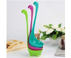 1 Suppenkelle, Dinosaurier-Kelle, Löffel, Suppe, Schöpflöffel, Suppenkelle, Küchenlöffel (zufällige Farbe)