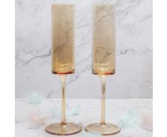 Glas 2Pcs Champagner Flöten Glas Gesetzt Kristall Champagner Gläser Cup Amber Grau Becher Weinglas Kreative Heimat Trinken Hochzeit Tassen, Bernstein 2-Tlg