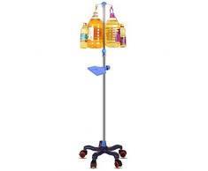 Drip Stand Abtropfständer IV, höhenverstellbar, laminierbar, tragbar, aus Edelstahl, Tropfhalterung, medizinisches Fachpersonal (4 Haken) A