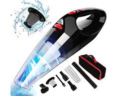 RIKIN Handstaubsauger Auto Staubsauger Kabellos 7000PA 120W mit LED-Licht Leistungsstark Drahtloser Autostaubsauger mit Edelstahl HEPA-Filter