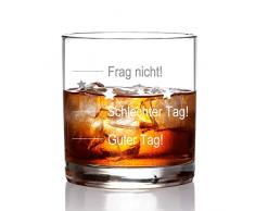 FORYOU24 Whiskiyglas mit guter Tag, schlechter Tag Gravur Whisky-Glas