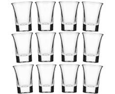 12 Schnapsgläser Shotgläser Set Glas 4cl | Standfest - Spülmaschinenfest | Pinnchen Gläser für Tequila Wodka