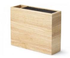 Continenta Messerblock mit flexiblem Einsatz und Utensilienbehälter, 27,5 x 9 x 21,5 cm