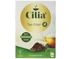 Cilia Teefilter-Set, Papier-Filter zur Verwendung mit und ohne Halter, 2 x 100 Stück, Größe: M, Naturbraun, 125432