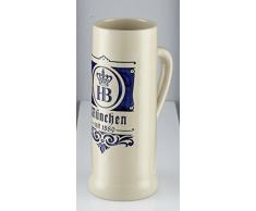 Bierkrug | Steinkrug Saga 1589 0,5 l mit den Originalen HB Logo , München Schriftzug und Gründungsjahr in Blau mit Eleganten Traditionellen München Design