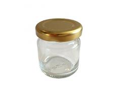 40er Set Sturzgläser Mini Gläser 53 ml Deckelfarbe Gold To 43 Rundgläser Honig Kaviar Marmeladengläser Obstgläser Einweckgläser Senf, Honig, Gläser, Einmachgläser, Portionsgläser, Probiergläser, Imker Vitrea