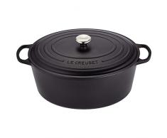 Le Creuset Signature Gusseisen-Bräter mit Deckel, Ø 40 cm, Oval, Für alle Herdarten und Induktion geeignet, Volumen: 13,9 l, Schwarz
