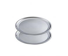 King X1225 Tablett, Rund, 40 cm, 2-er Pack, Edelstahl