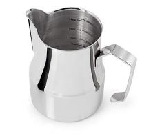 Premium Milchkännchen 500ml (Skala 300ml - 420ml) aus rostfreiem Edelstahl für den perfekten Milchschaum in Barista Qualität - schwere Edelstahl Milchkanne mit Skala