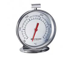 Westmark Ofenthermometer zum Aufhängen und Hinstellen, Durchmesser: 7,5 cm, Rostfreier Edelstahl, Silber/Weiß, 12902260