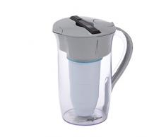 Runder 1,9 Liter Tischwasserfilter, mit kostenlosem Wasserqualitätsmessgerät | BPA-frei und zertifiziert zur Reduzierung der Menge von Blei und anderen Schwermetallen | Wasserfilterpatrone inklusive