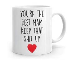 Tasse Mam Lustige Mam Mam Mam Mam Mam Geburtstag Beste Mam Beste Mam Keramische Kaffeetasse 330Ml Porzellan Tasse Büromilch Haltbarer Geburtstag Elegant Unisex